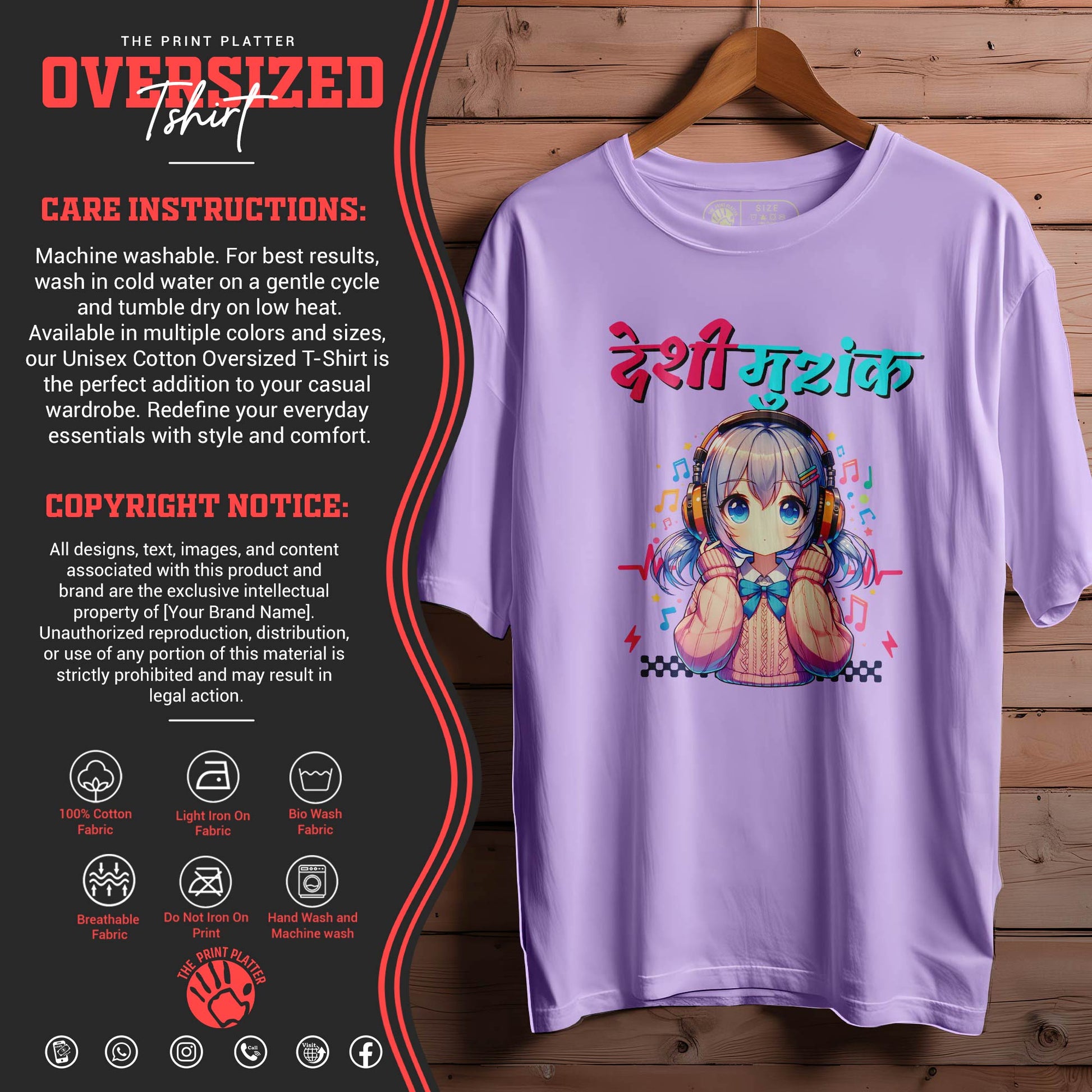DESHI-MUZIK OVERSIZED T-SHIRT FOR UNISEX BIO | 86