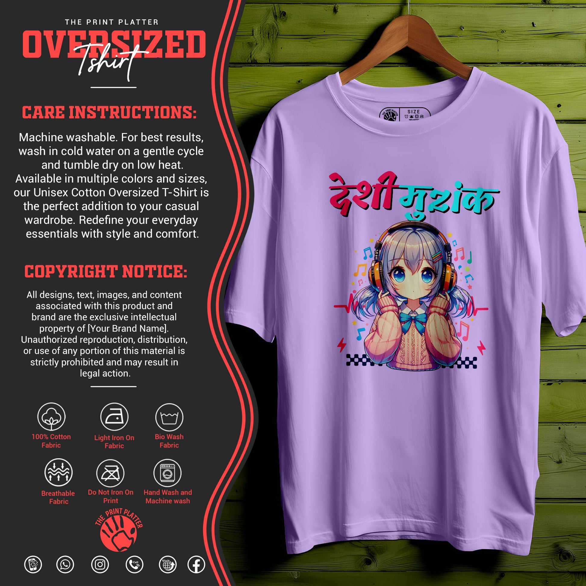 DESHI-MUZIK T-SHIRT FOR UNISEX BIO WASH |85
