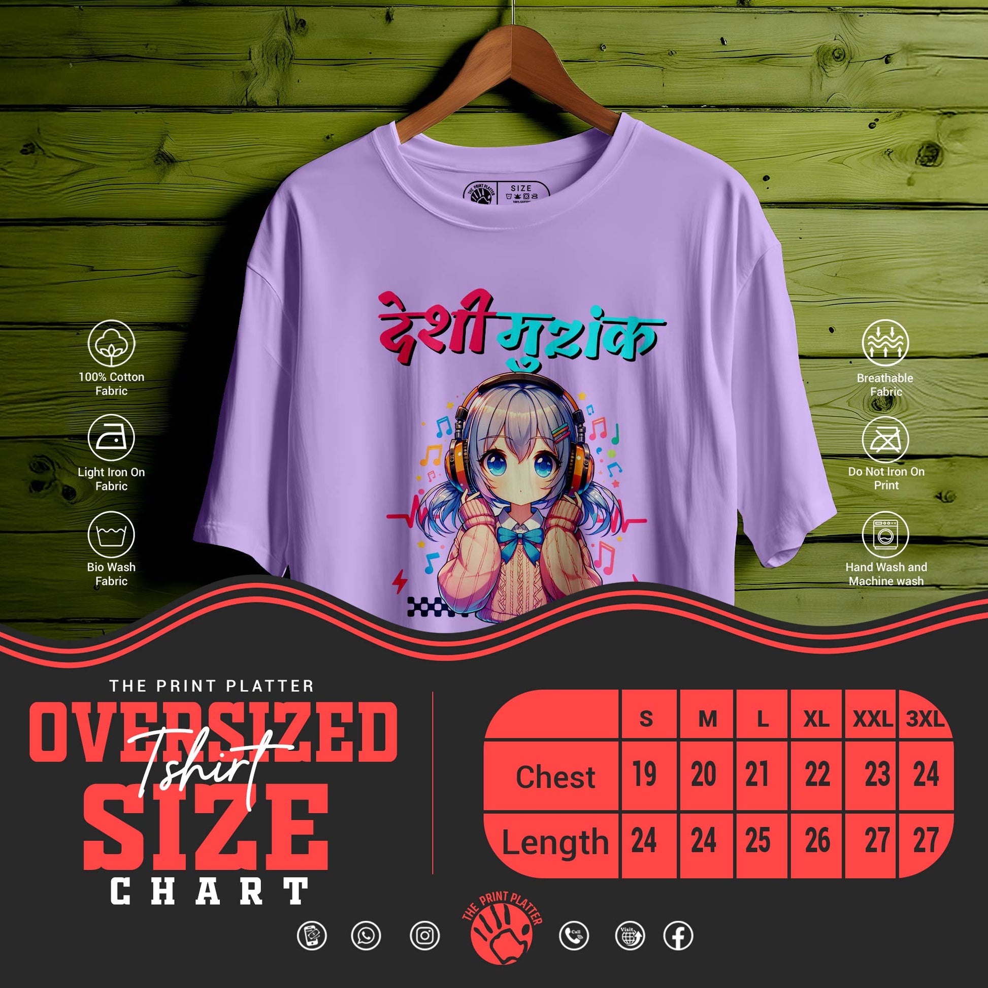 DESHI-MUZIK T-SHIRT FOR UNISEX BIO WASH |85