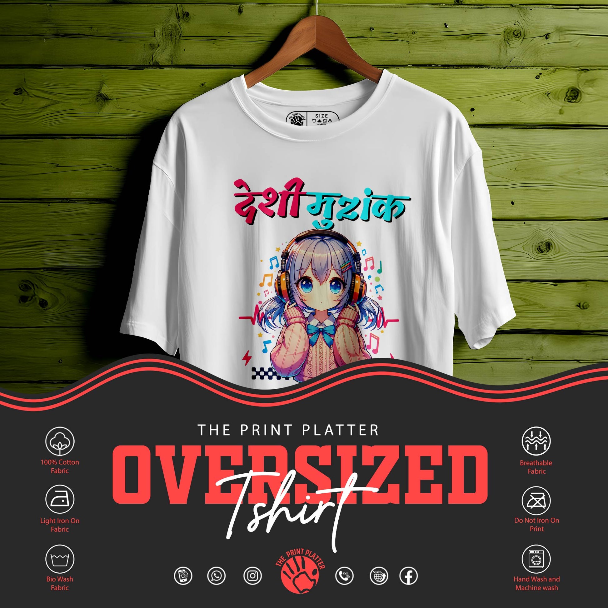 DESHI-MUZIK T-SHIRT FOR UNISEX BIO WASH |85