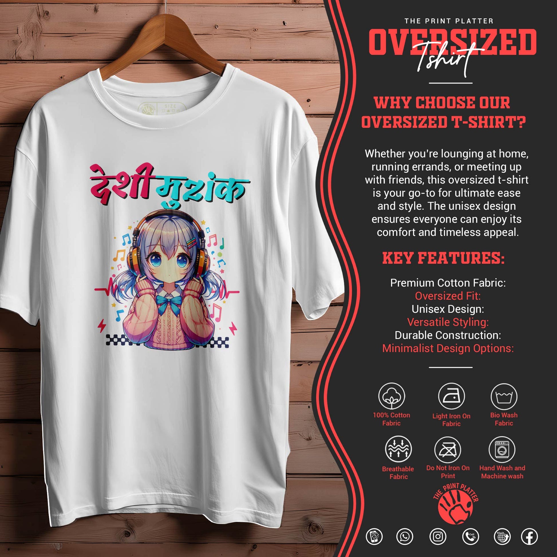 DESHI-MUZIK OVERSIZED T-SHIRT FOR UNISEX BIO | 86
