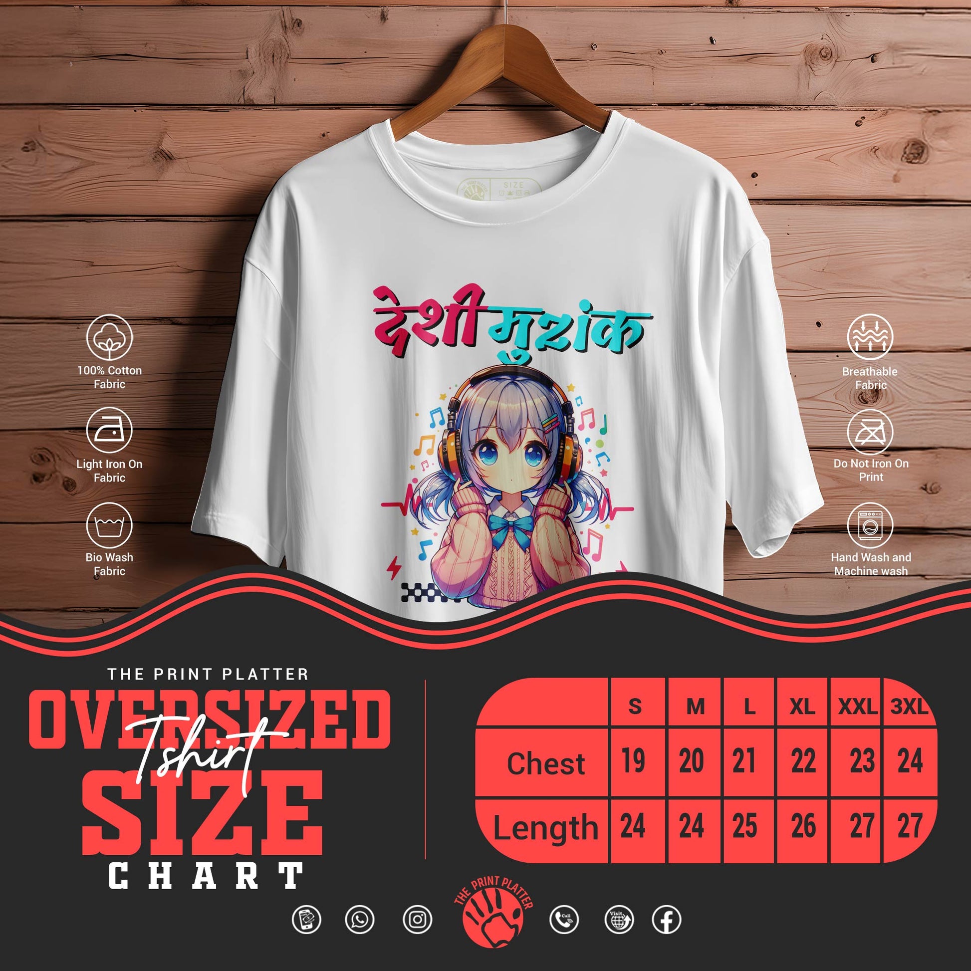 DESHI-MUZIK OVERSIZED T-SHIRT FOR UNISEX BIO | 86