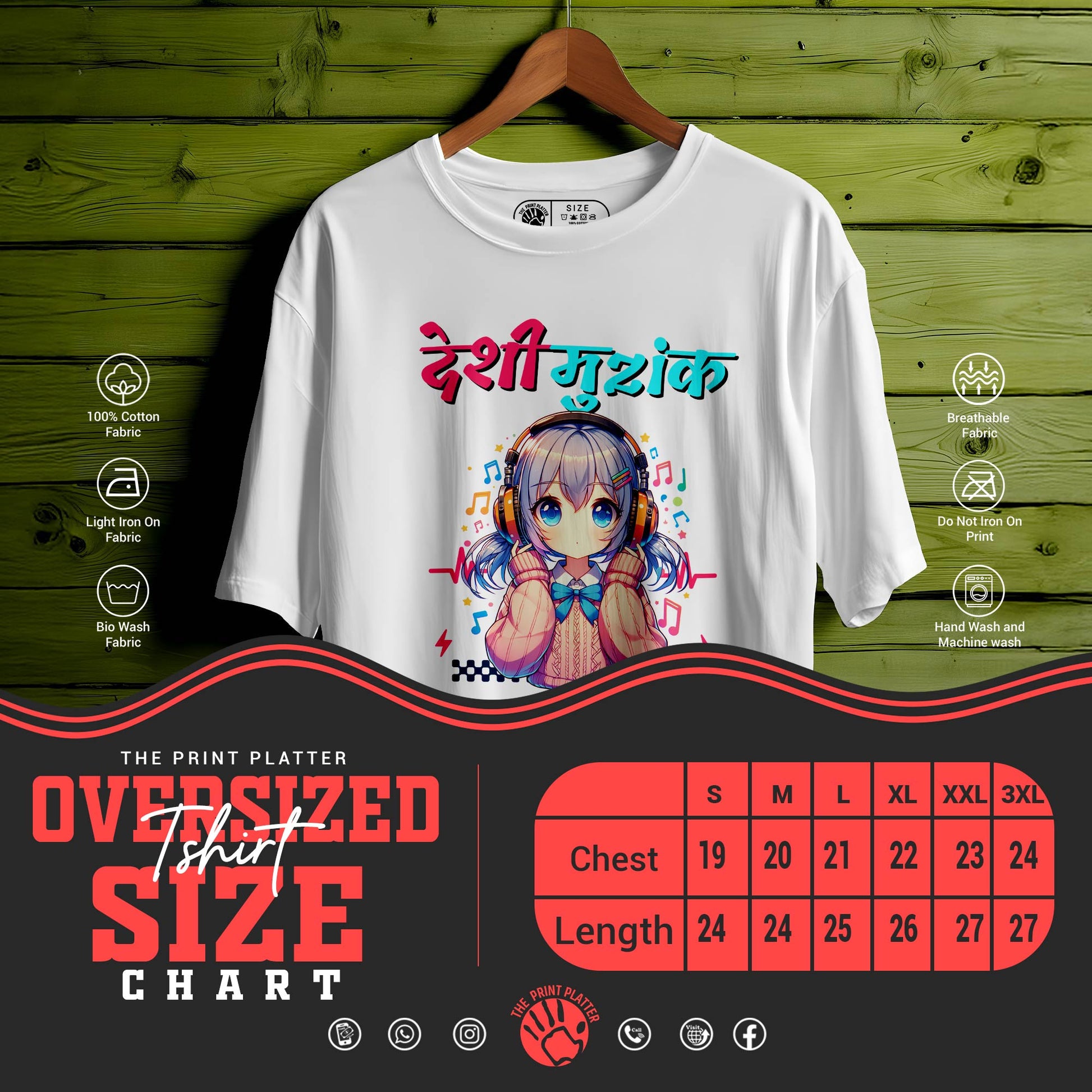 DESHI-MUZIK T-SHIRT FOR UNISEX BIO WASH |85
