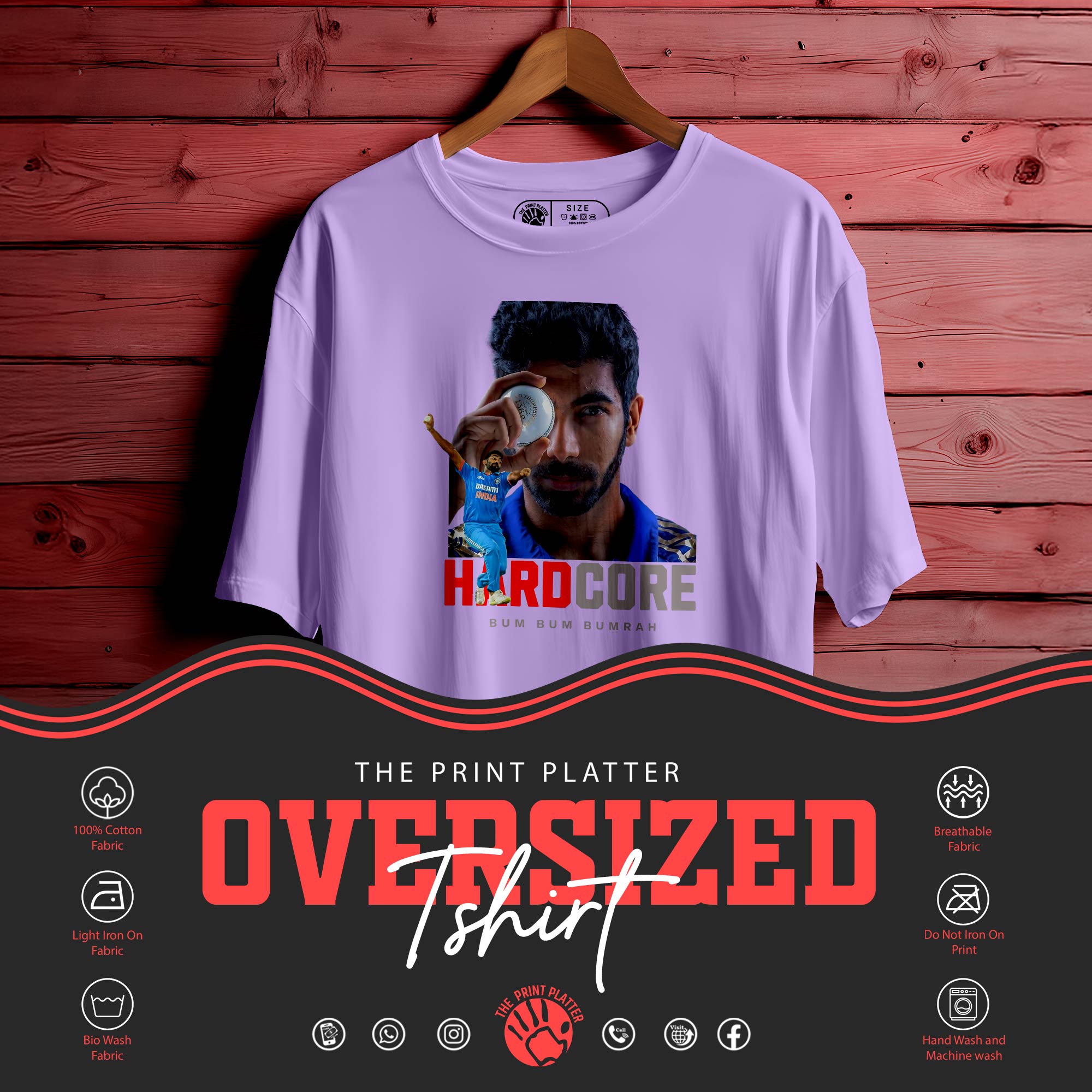 Hard-Core-BUMRAH  Oversized Unisex T-Shirt |289