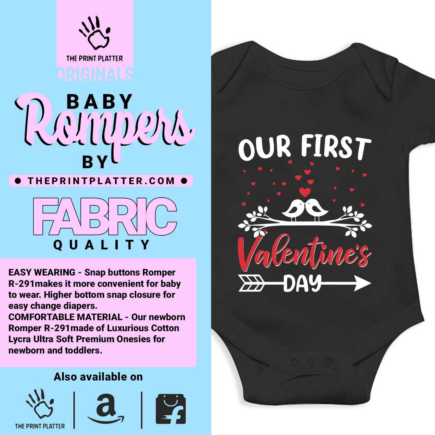 Our First Valentine's Day Unisex Half Sleeve Romper