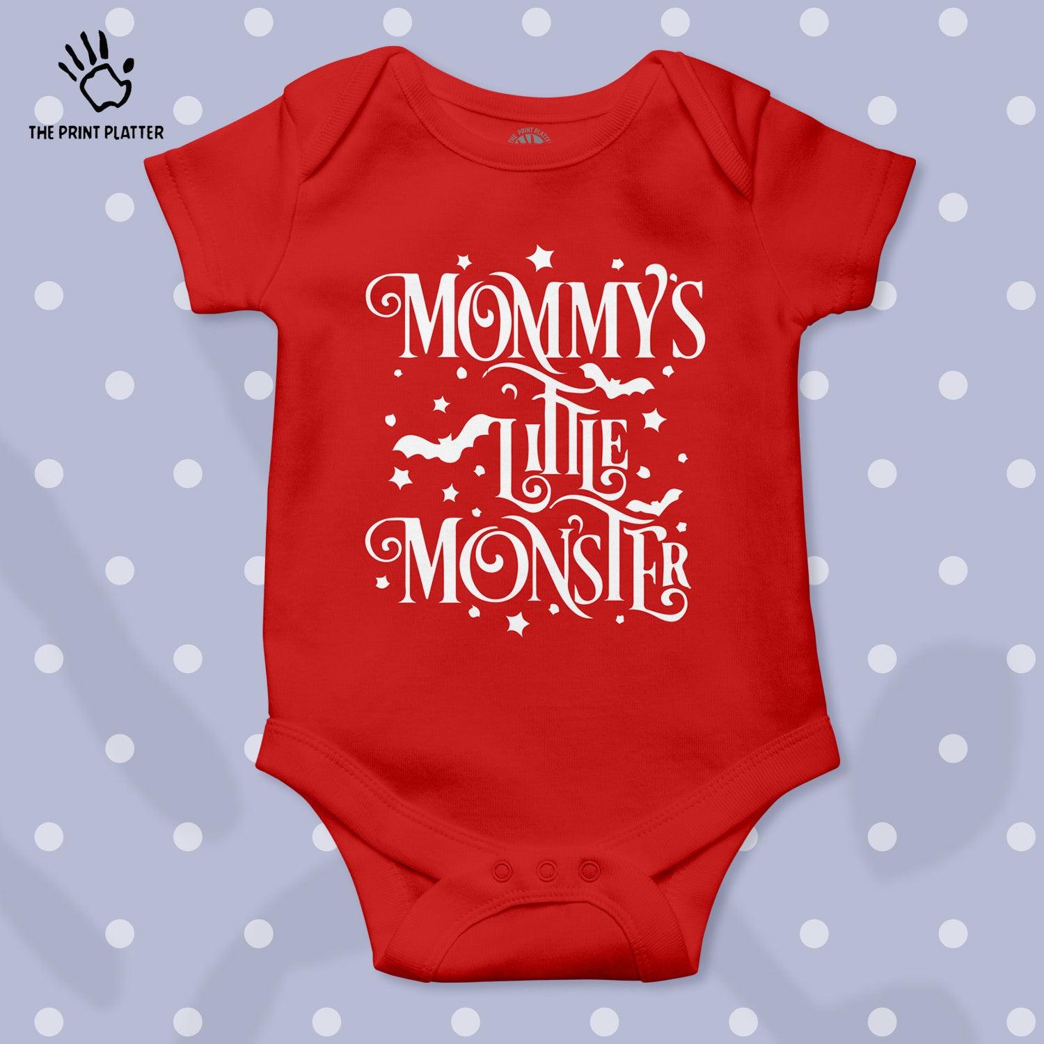 Mommy's Little Monster Unisex Half Sleeve Romper