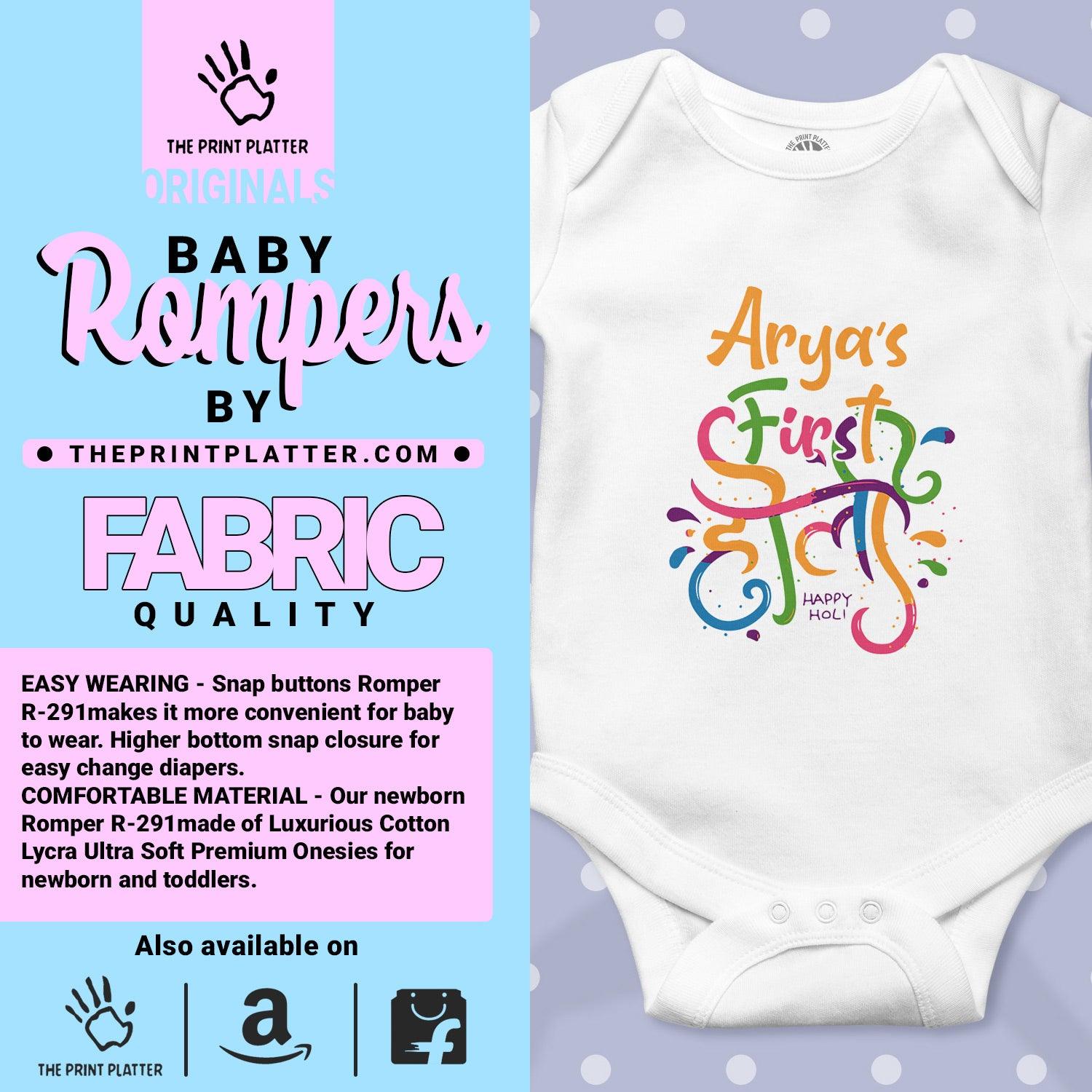 Arya's First Holi Unisex Half Sleeve Romper