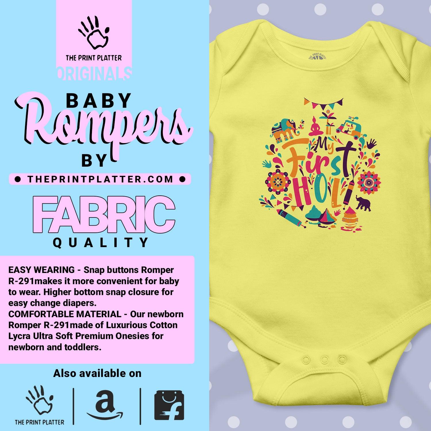 My First Holi Unisex Half Sleeve Romper