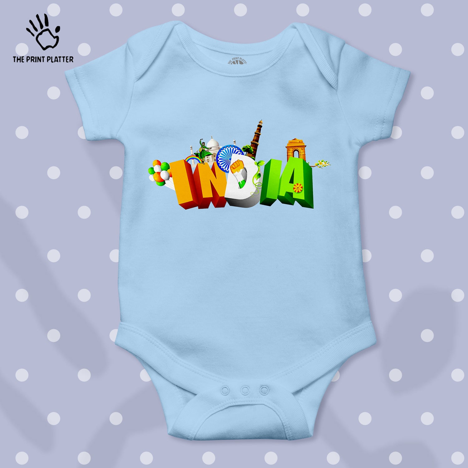 Republic Day Unisex Half Sleeve Romper