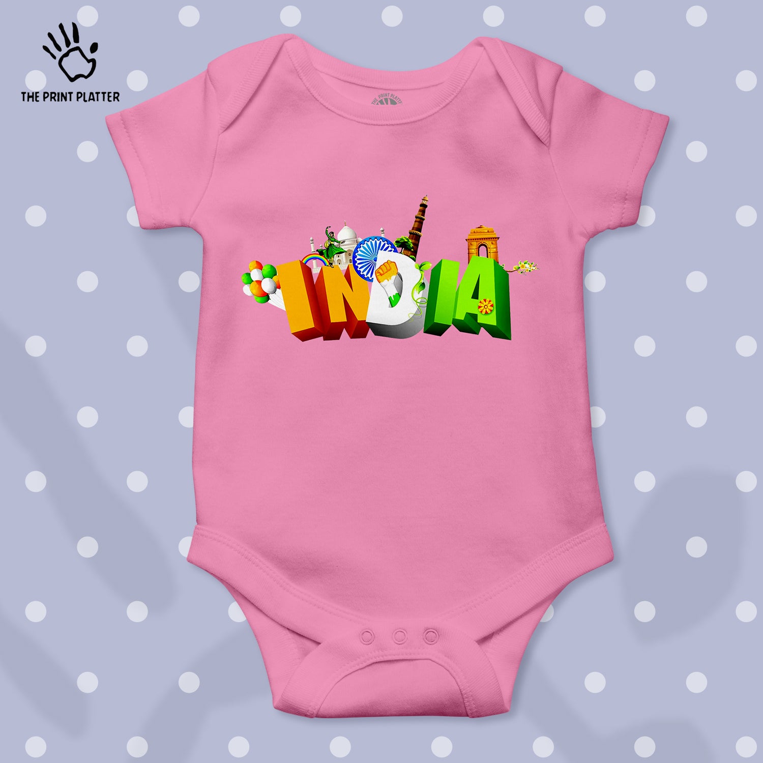 Republic Day Unisex Half Sleeve Romper