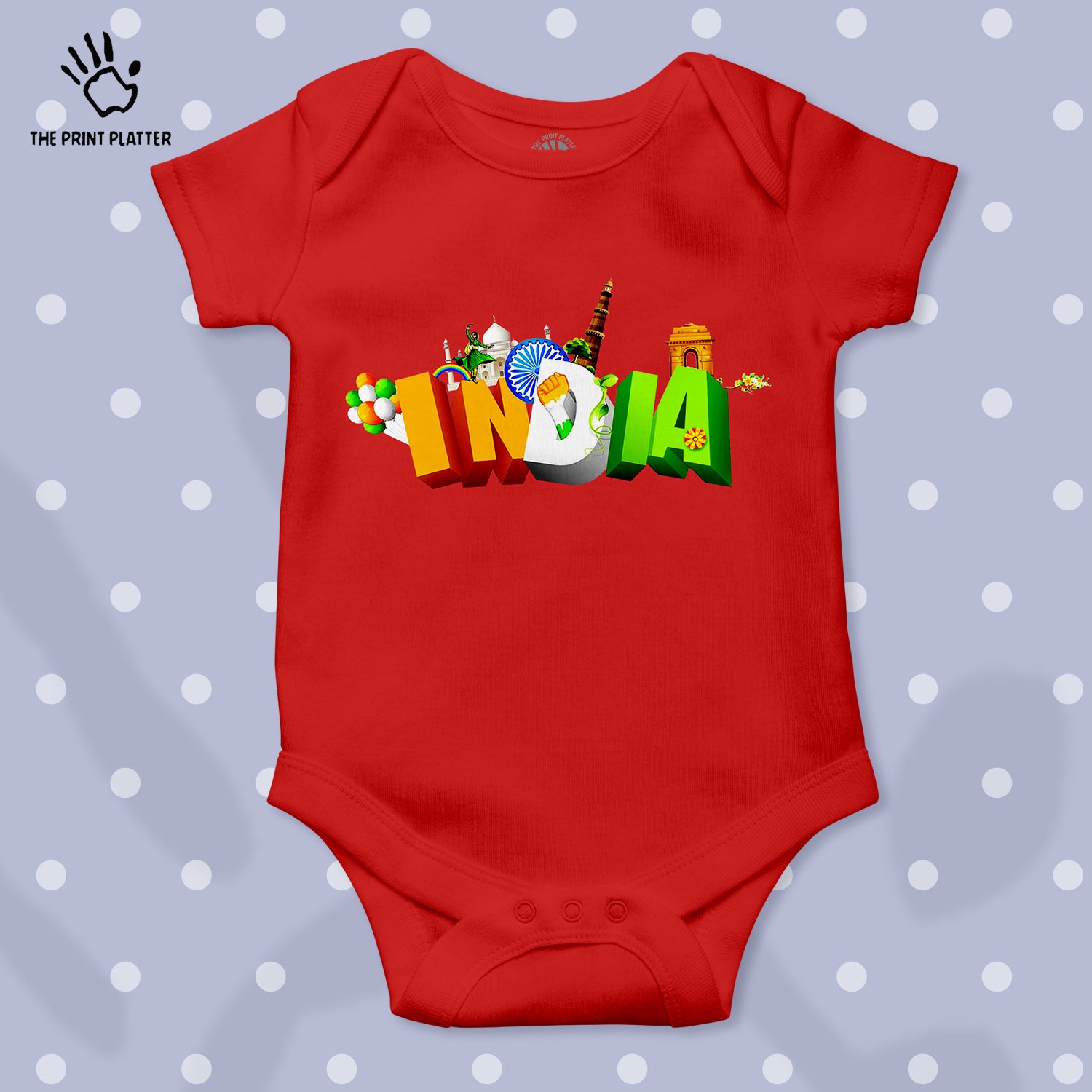 Republic Day Unisex Half Sleeve Romper