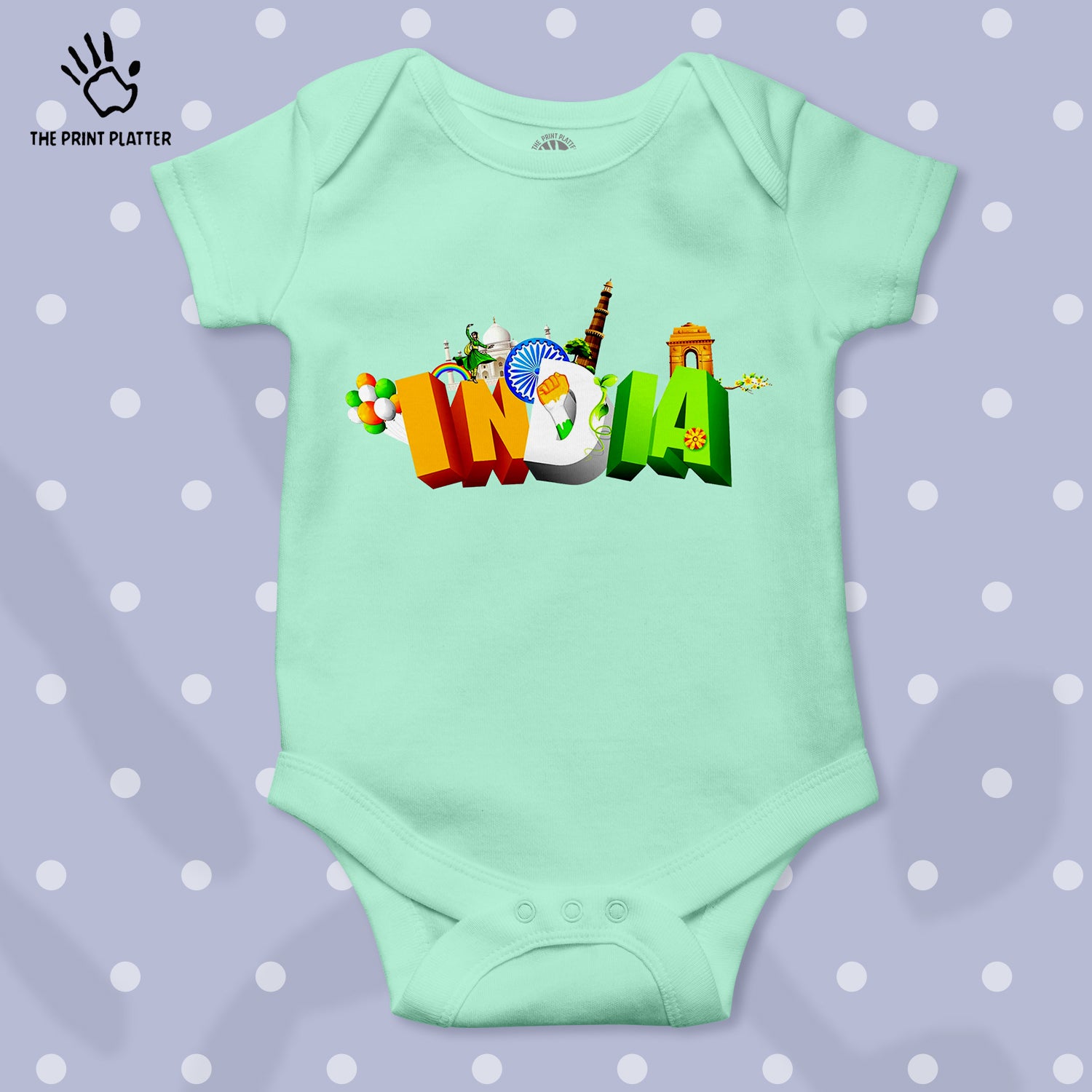 Republic Day Unisex Half Sleeve Romper