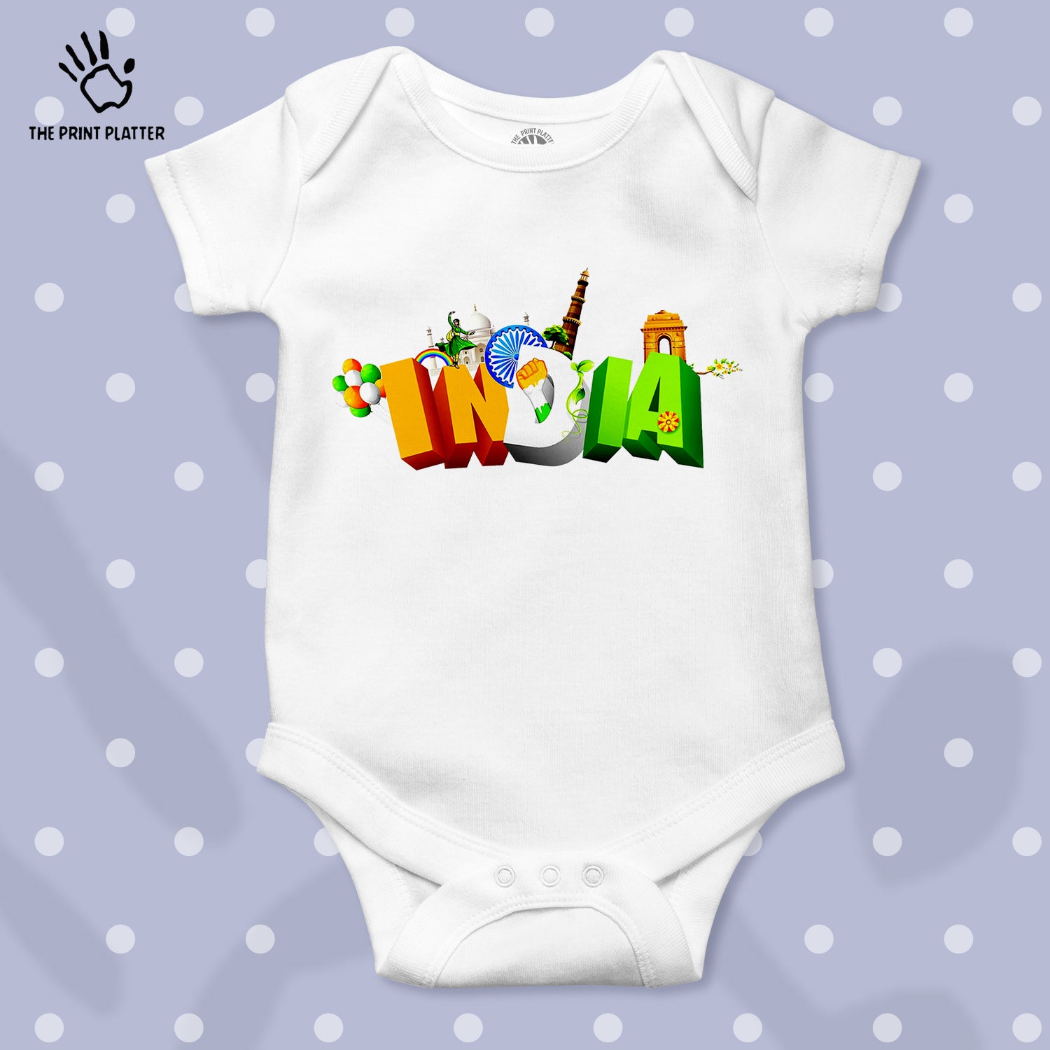 Republic Day Unisex Half Sleeve Romper