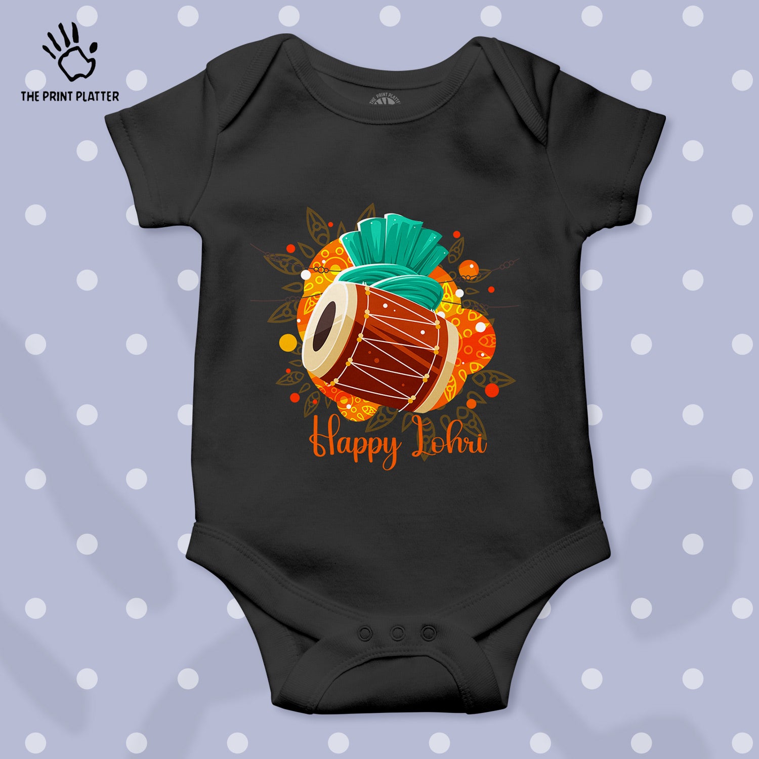 Happy Lohri Unisex Half Sleeve Romper