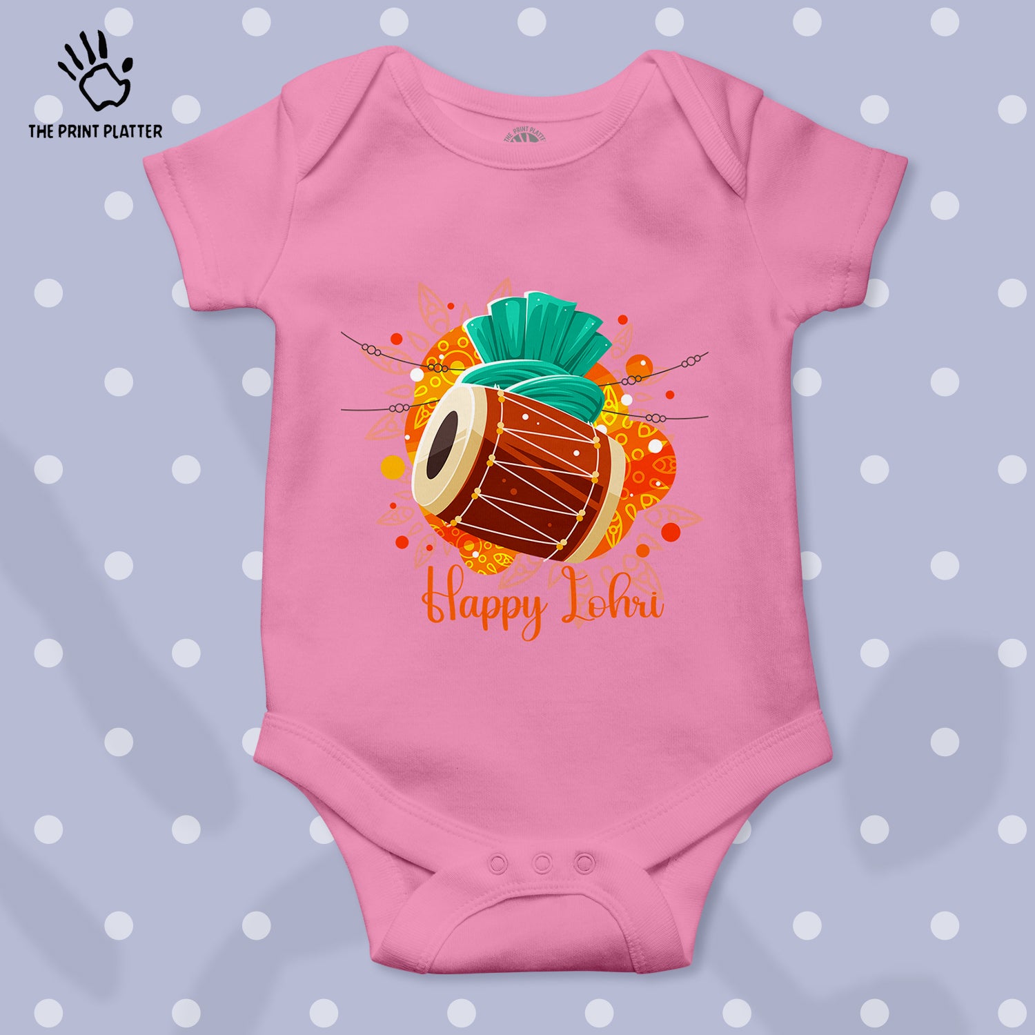 Happy Lohri Unisex Half Sleeve Romper