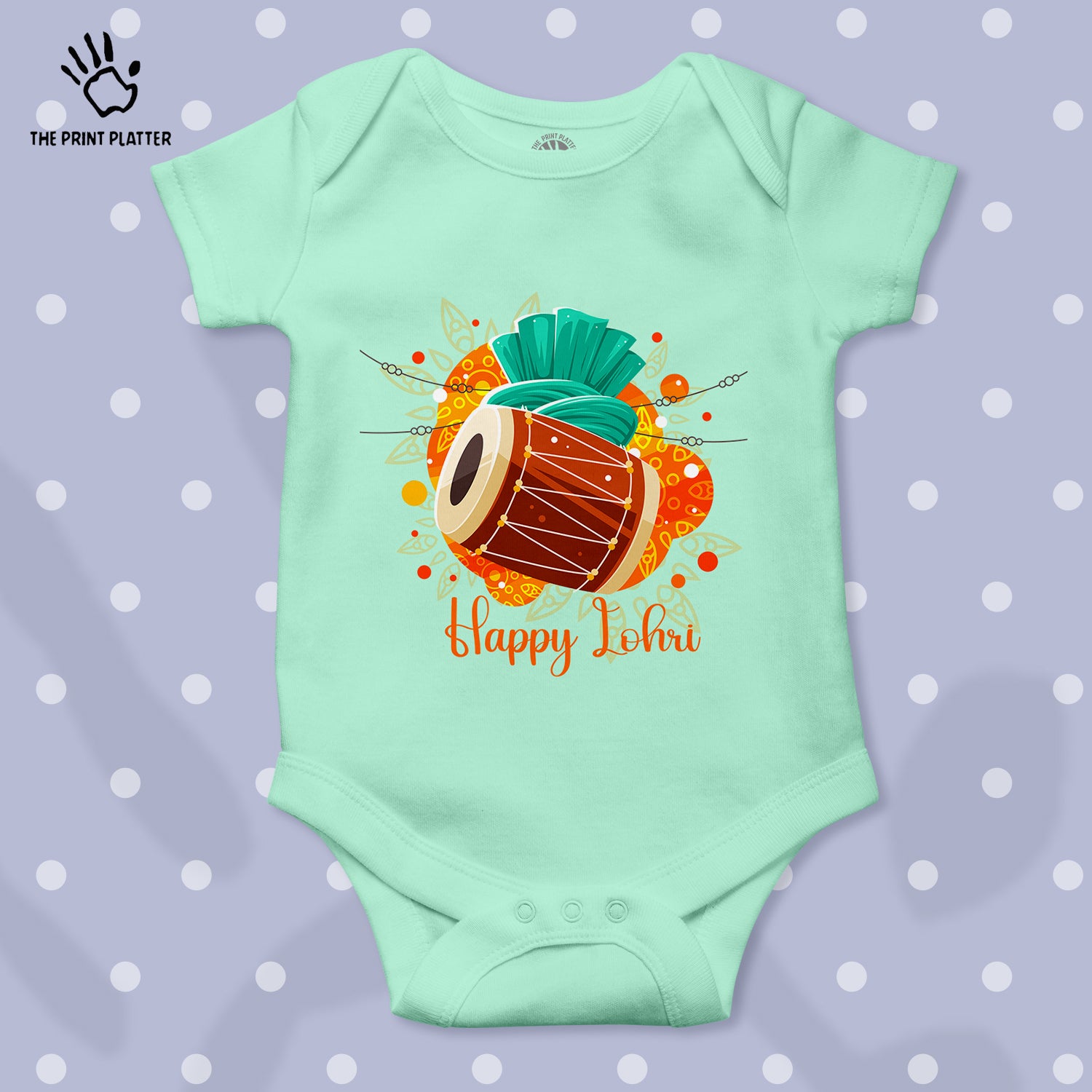 Happy Lohri Unisex Half Sleeve Romper