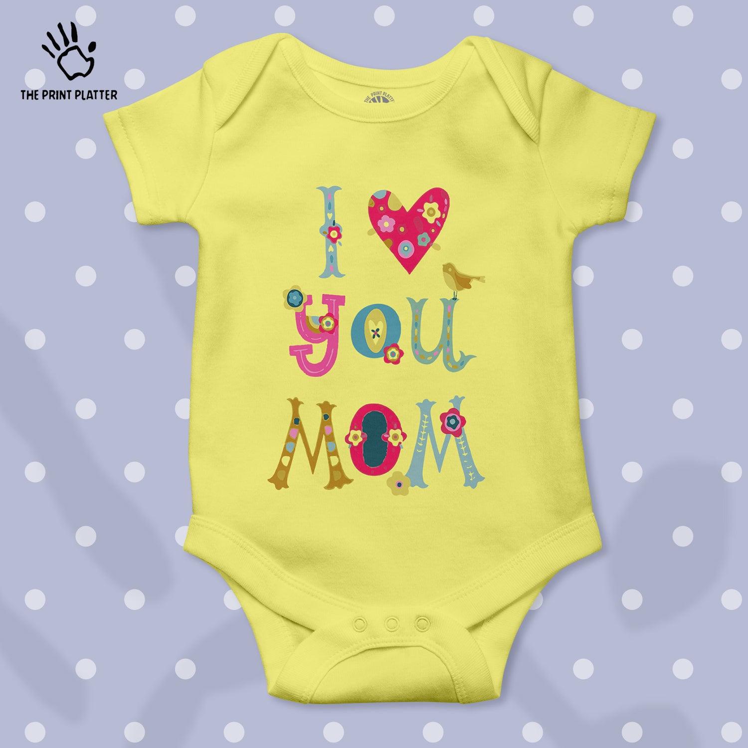 I Love You Mom Unisex Half Sleeve Romper