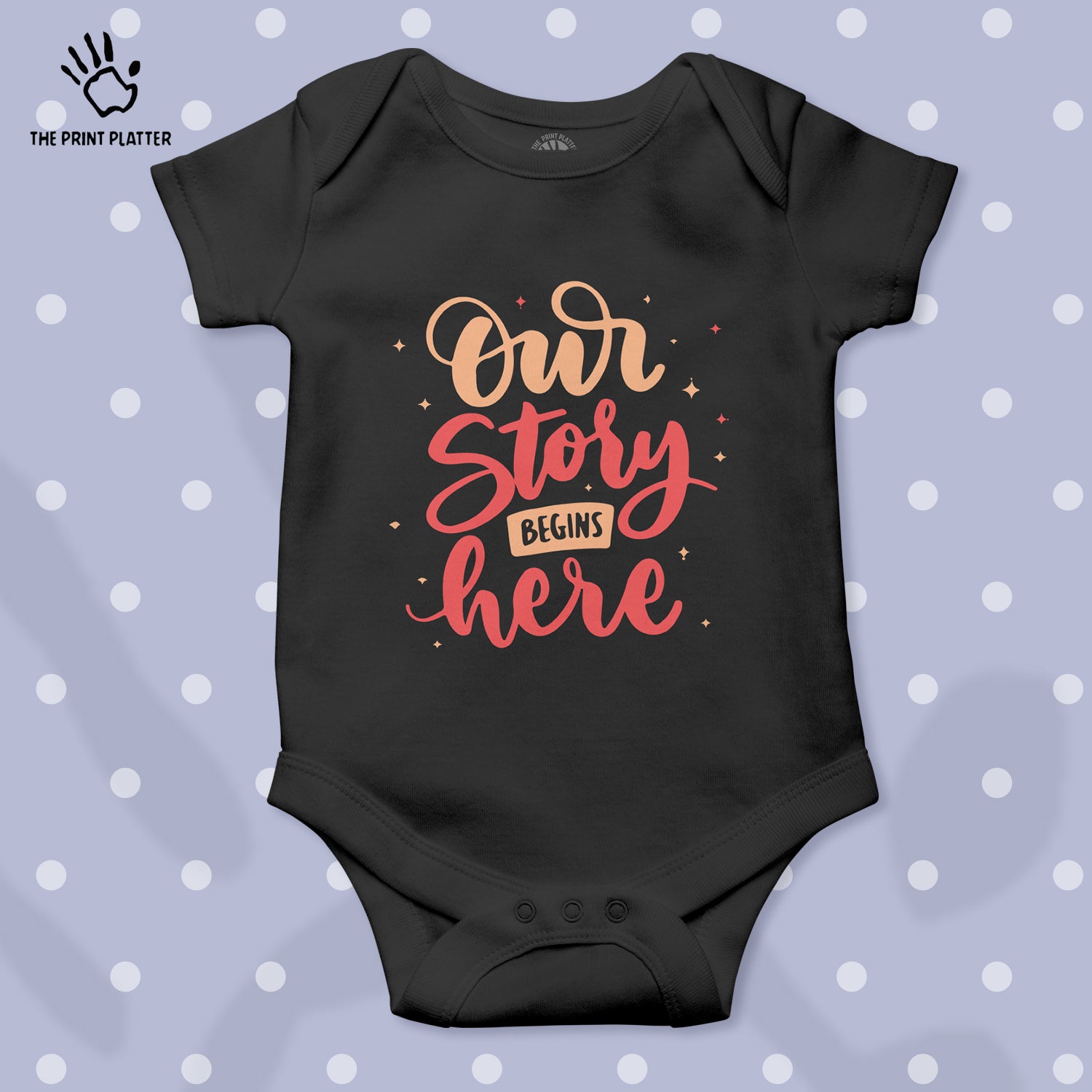 Our Story Begins here Unisex Half Sleeve Romper