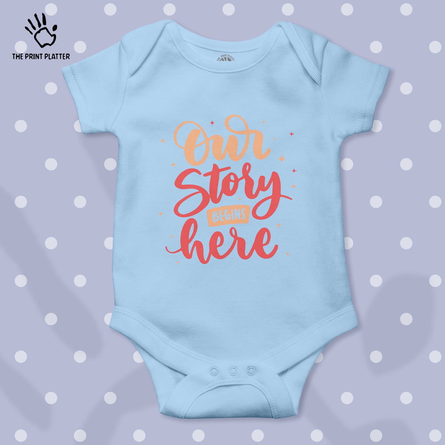 Our Story Begins here Unisex Half Sleeve Romper