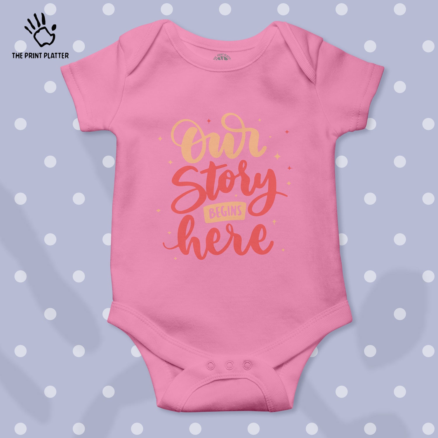 Our Story Begins here Unisex Half Sleeve Romper