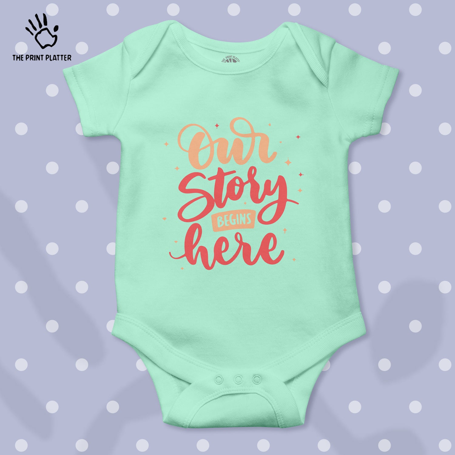 Our Story Begins here Unisex Half Sleeve Romper