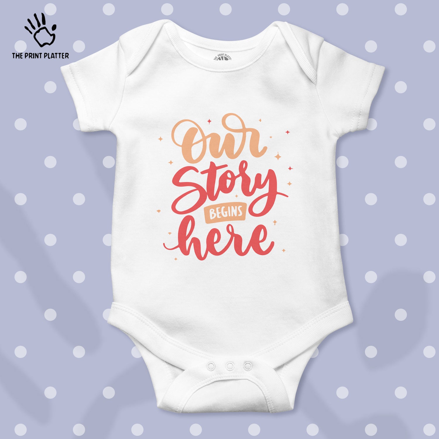 Our Story Begins here Unisex Half Sleeve Romper