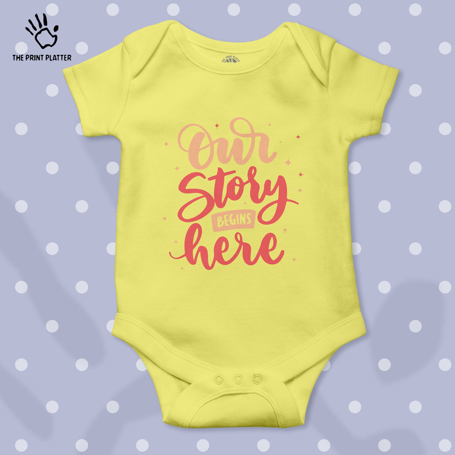 Our Story Begins here Unisex Half Sleeve Romper