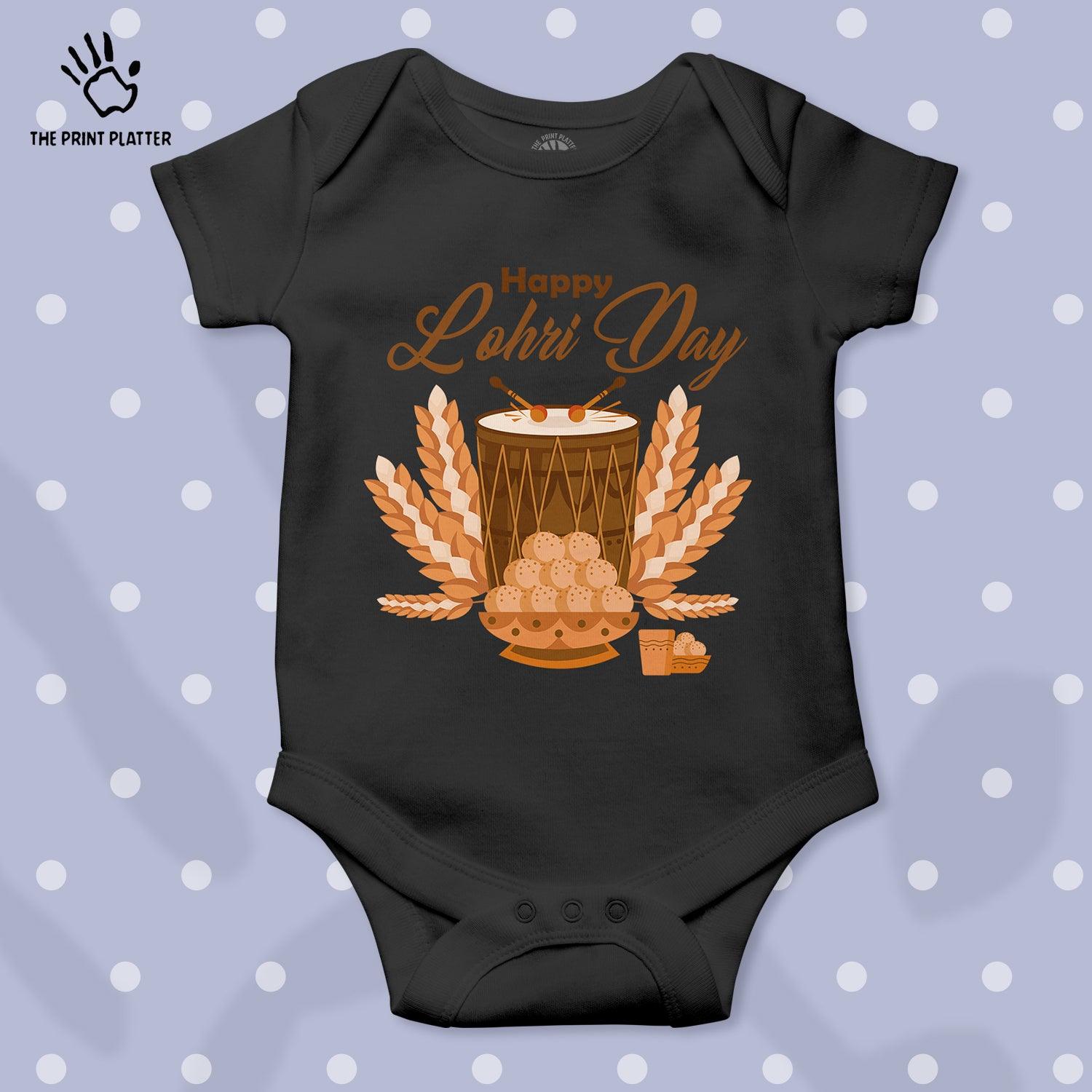 Happy Lohri Day Unisex Half Sleeve Romper