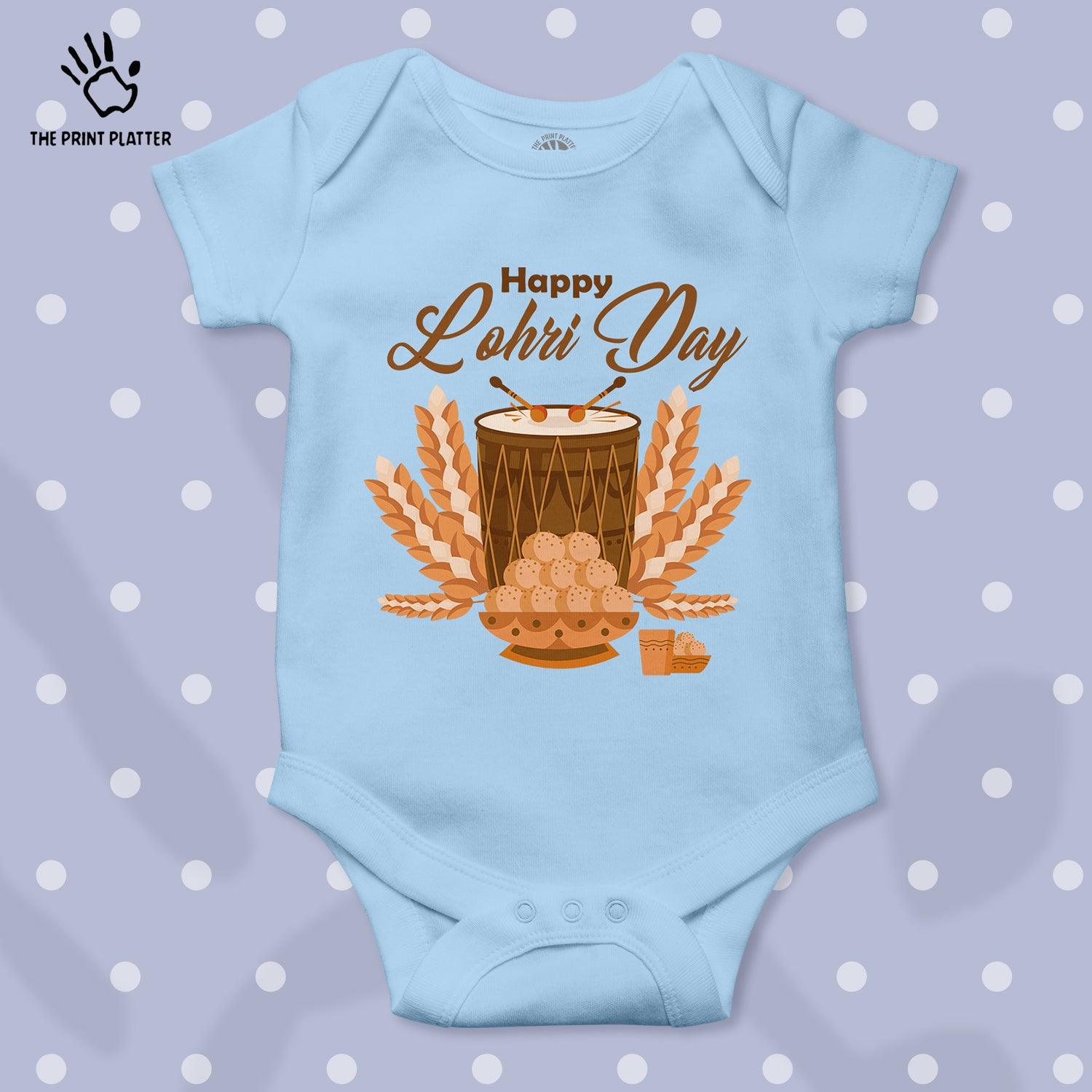 Happy Lohri Day Unisex Half Sleeve Romper