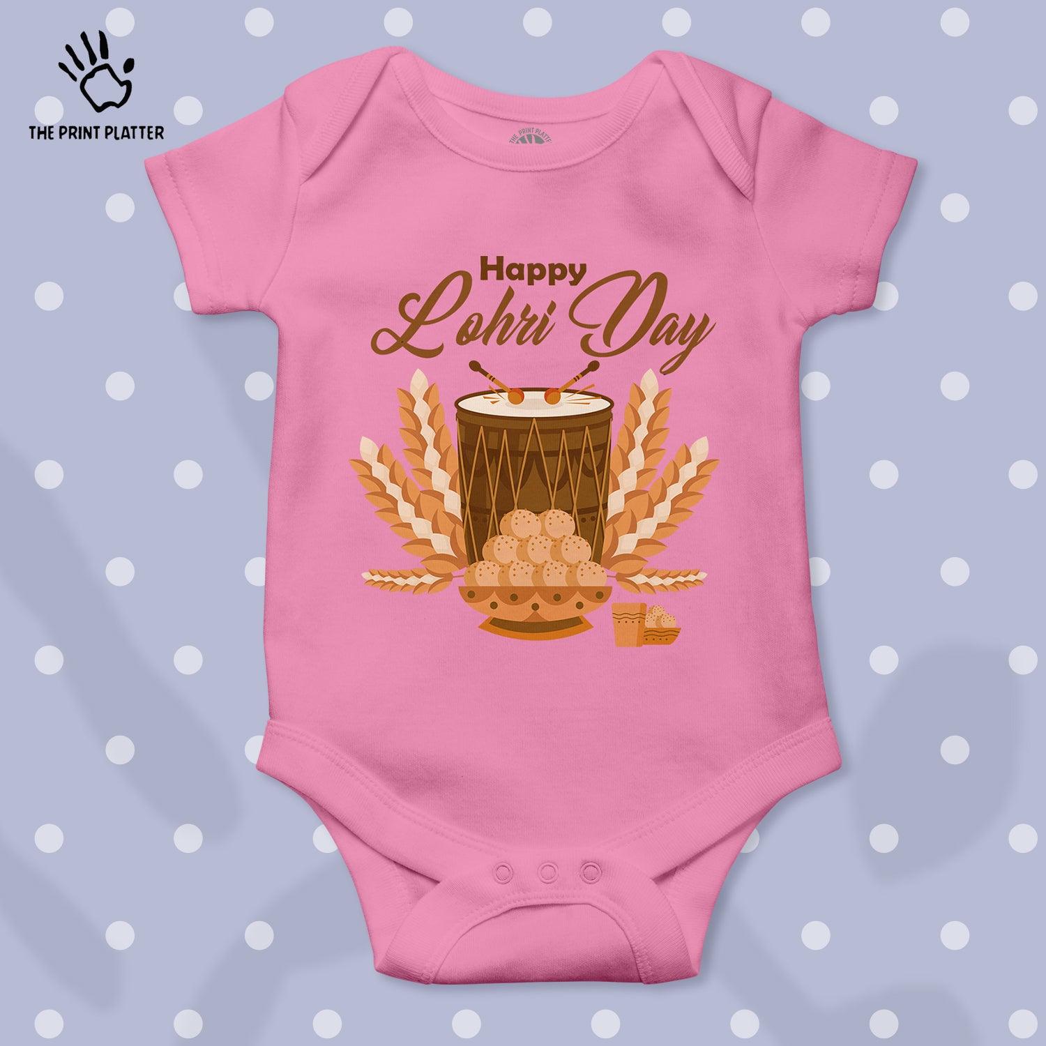 Happy Lohri Day Unisex Half Sleeve Romper