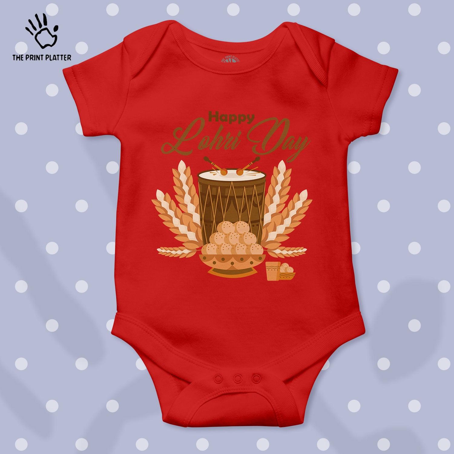 Happy Lohri Day Unisex Half Sleeve Romper