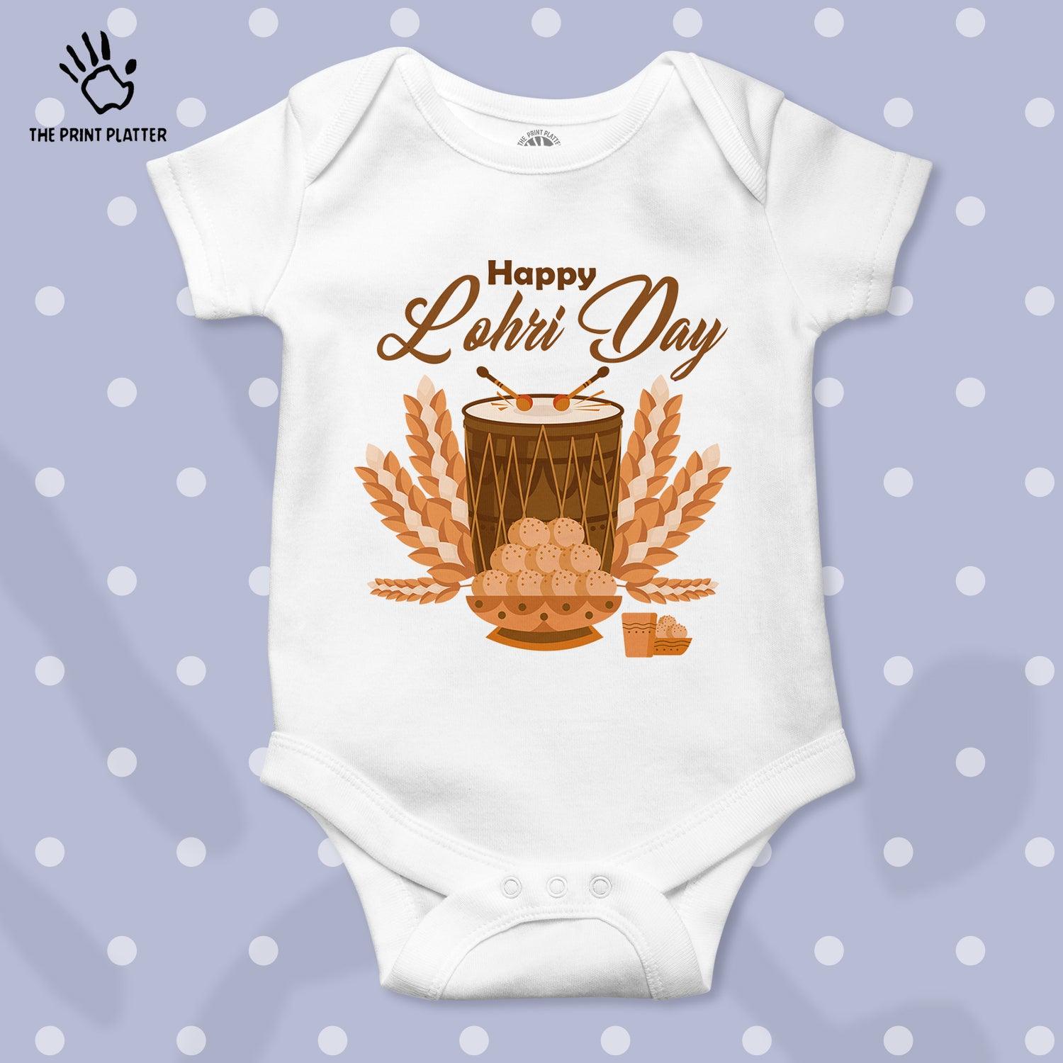 Happy Lohri Day Unisex Half Sleeve Romper