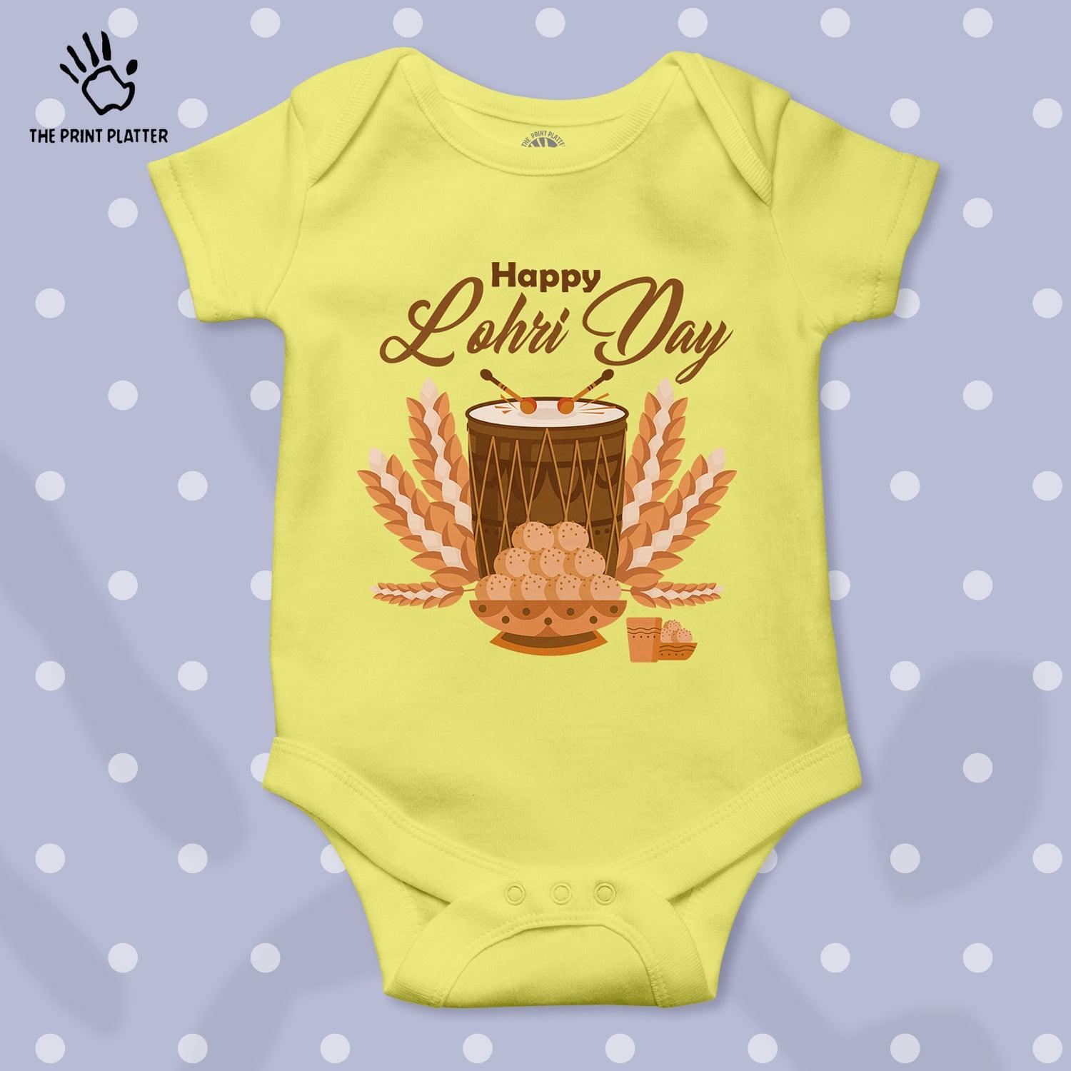 Happy Lohri Day Unisex Half Sleeve Romper