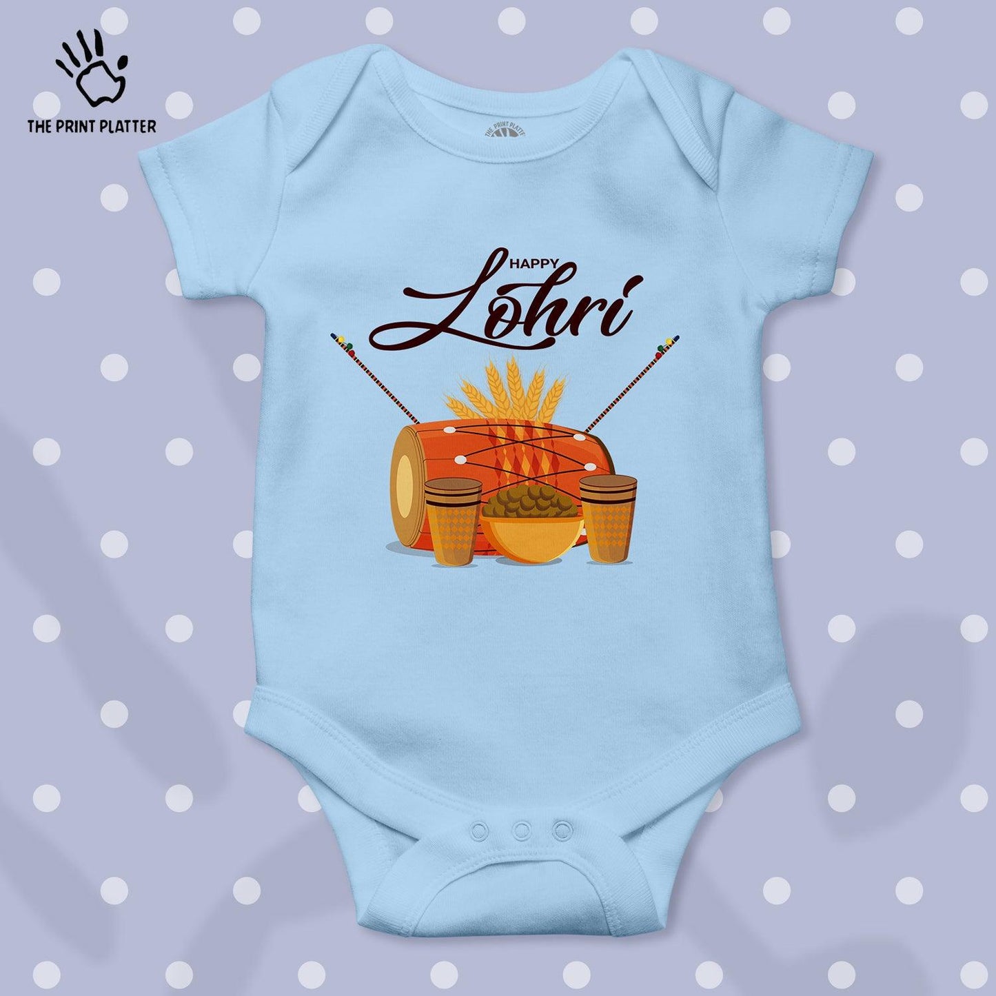 Happy Lohri Unisex Half Sleeve Romper