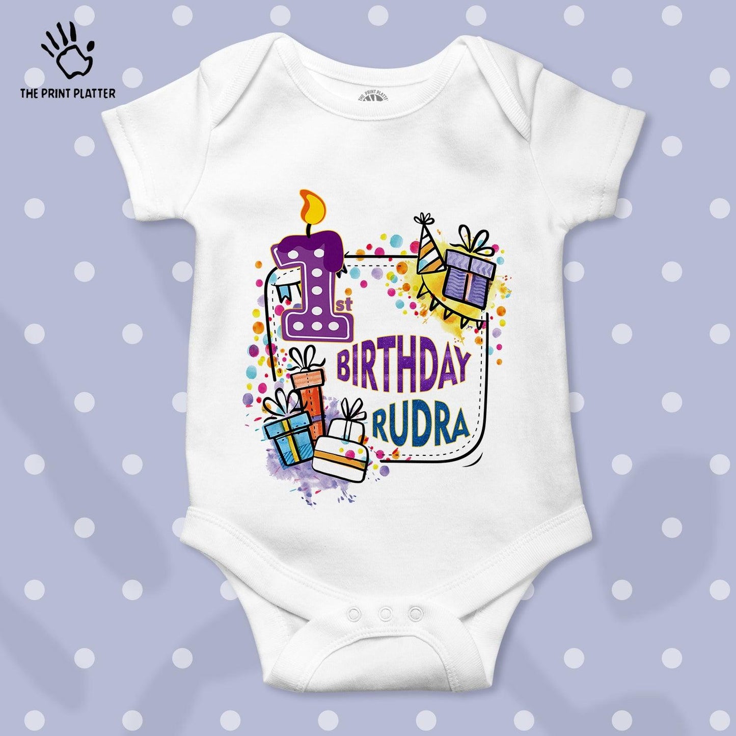 First Birthday Rudra Unisex Half Sleeve Romper