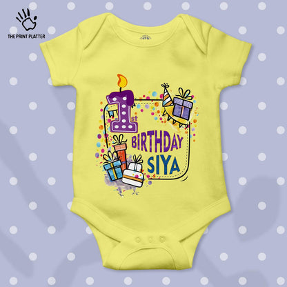 First Birthday Siya Unisex Half Sleeve Romper