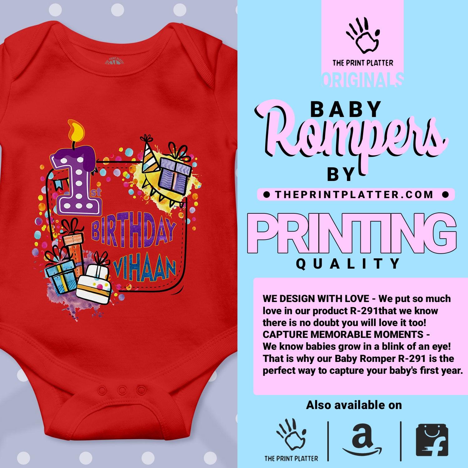 First Birthday Vihaan Unisex Half Sleeve Romper
