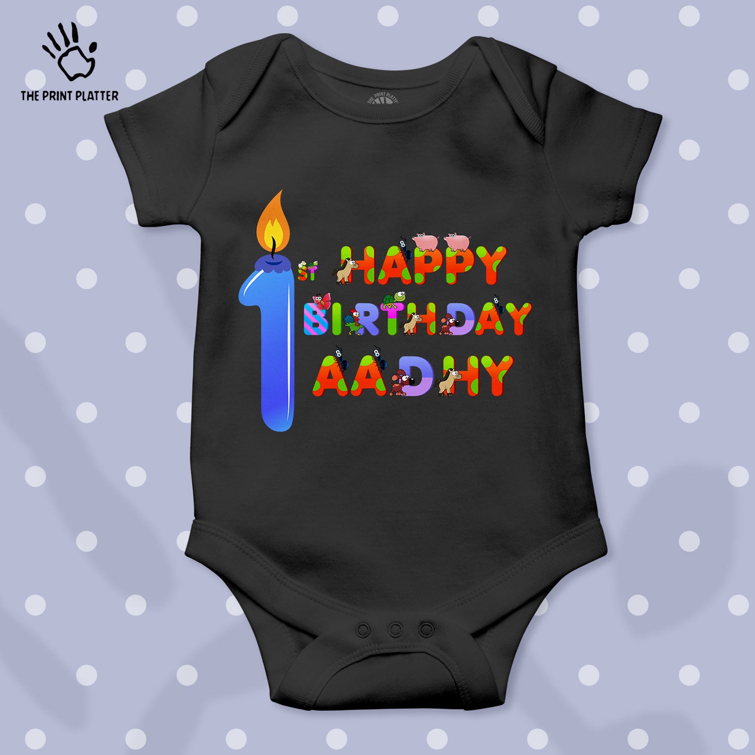 First Birthday Aadhya Unisex Half Sleeve Romper