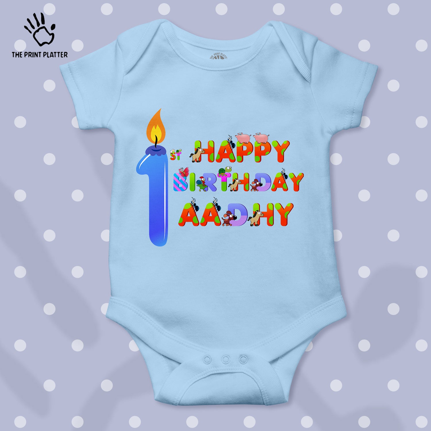 First Birthday Aadhya Unisex Half Sleeve Romper