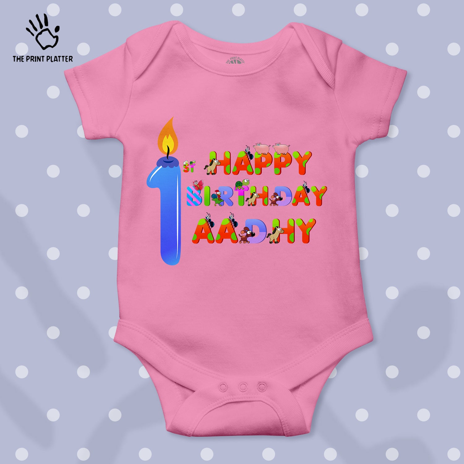 First Birthday Aadhya Unisex Half Sleeve Romper