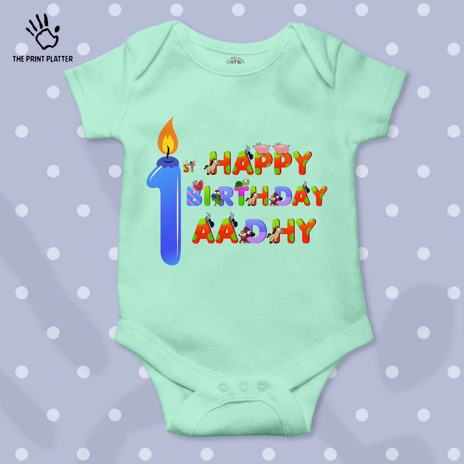 First Birthday Aadhya Unisex Half Sleeve Romper