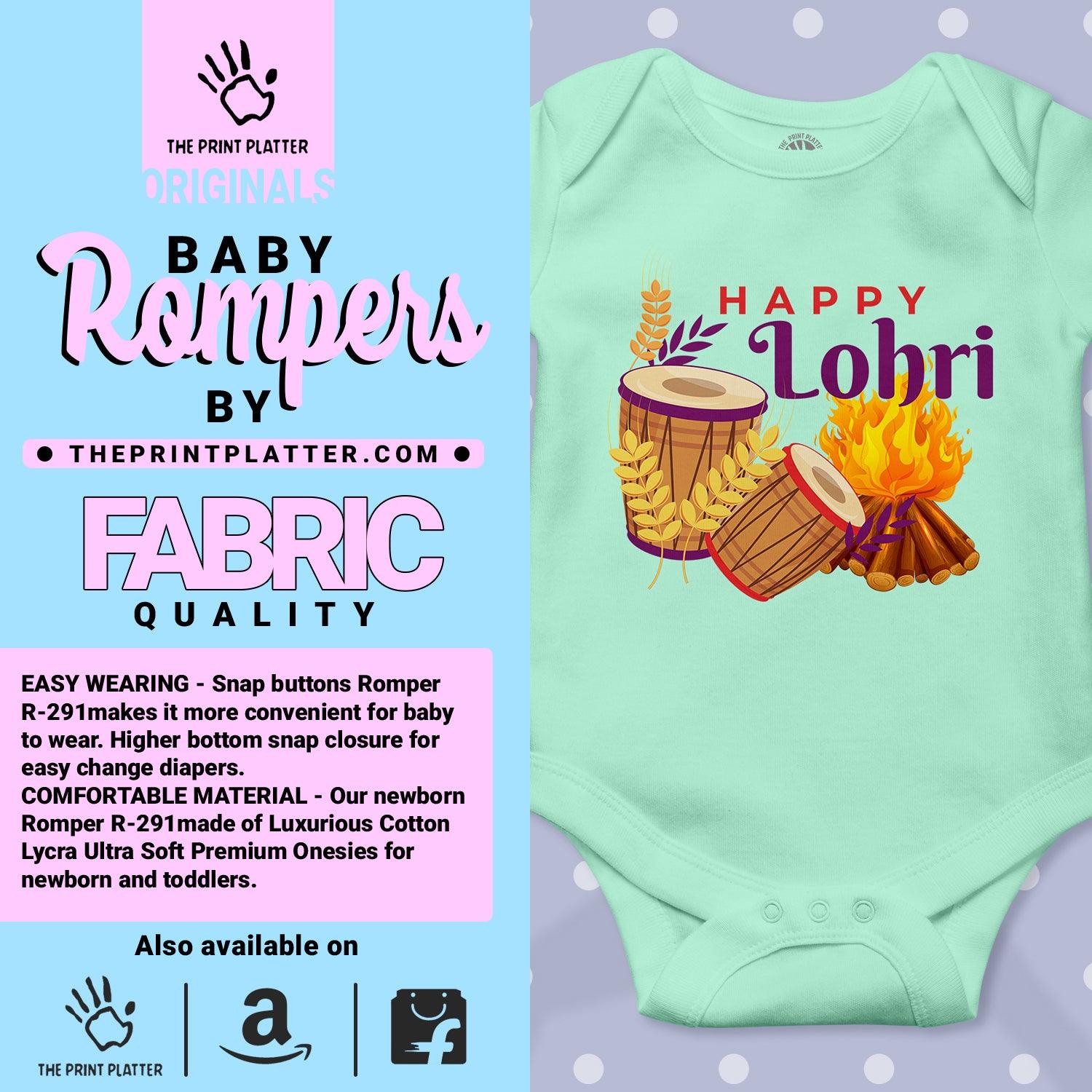 Happy Lohri Unisex Half Sleeve Romper