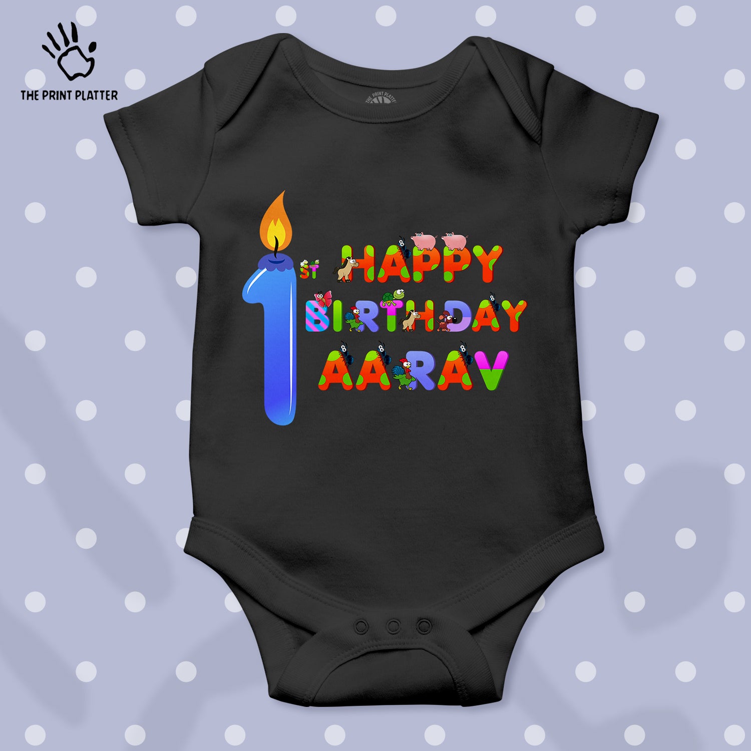 First Birthday Aarav Unisex Half Sleeve Romper