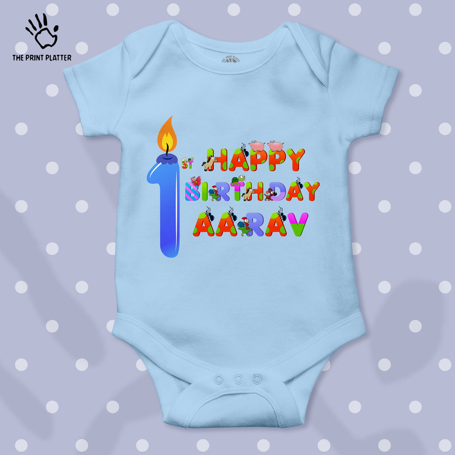 First Birthday Aarav Unisex Half Sleeve Romper