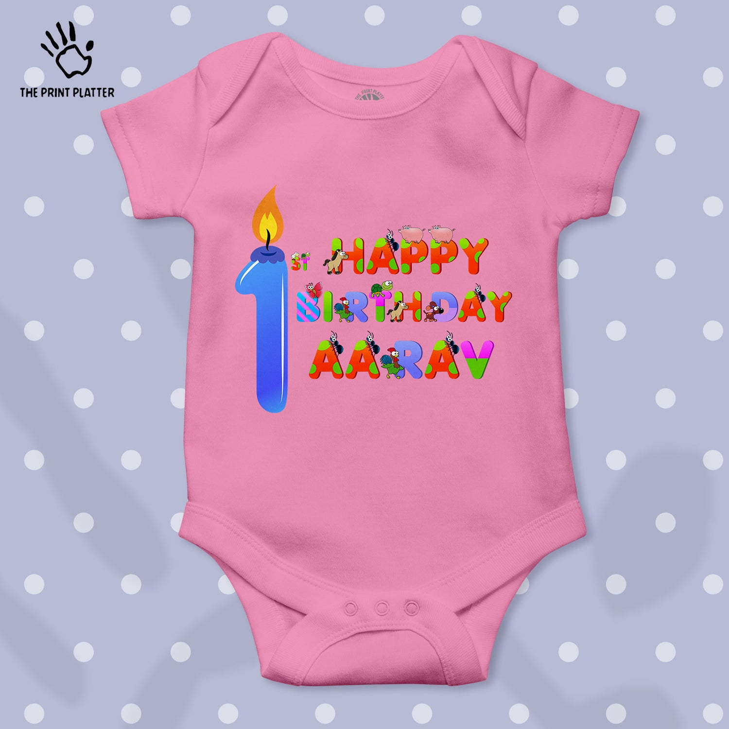 First Birthday Aarav Unisex Half Sleeve Romper