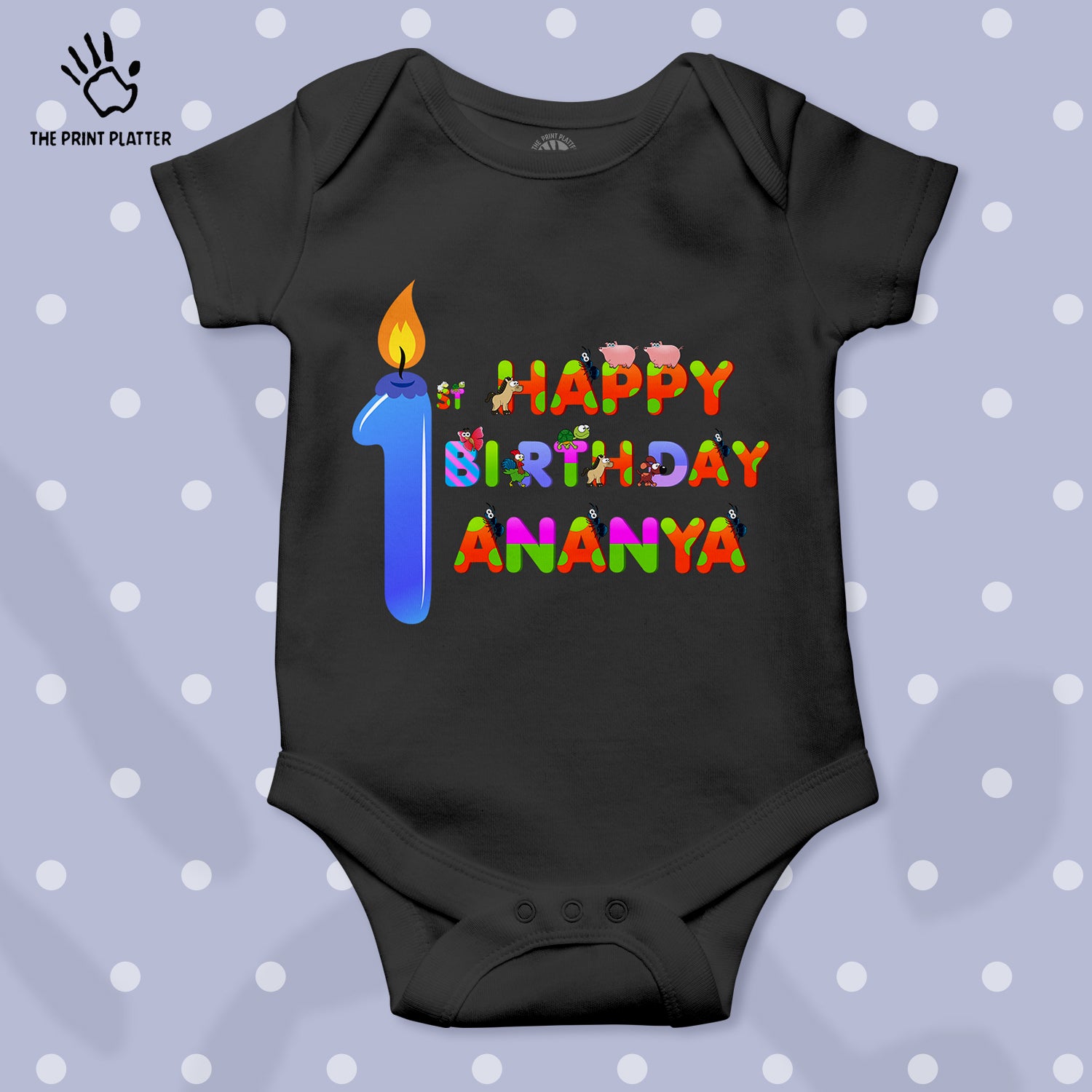 First Birthday Ananya Unisex Half Sleeve Romper