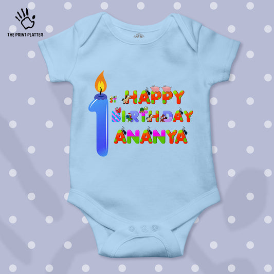 First Birthday Ananya Unisex Half Sleeve Romper