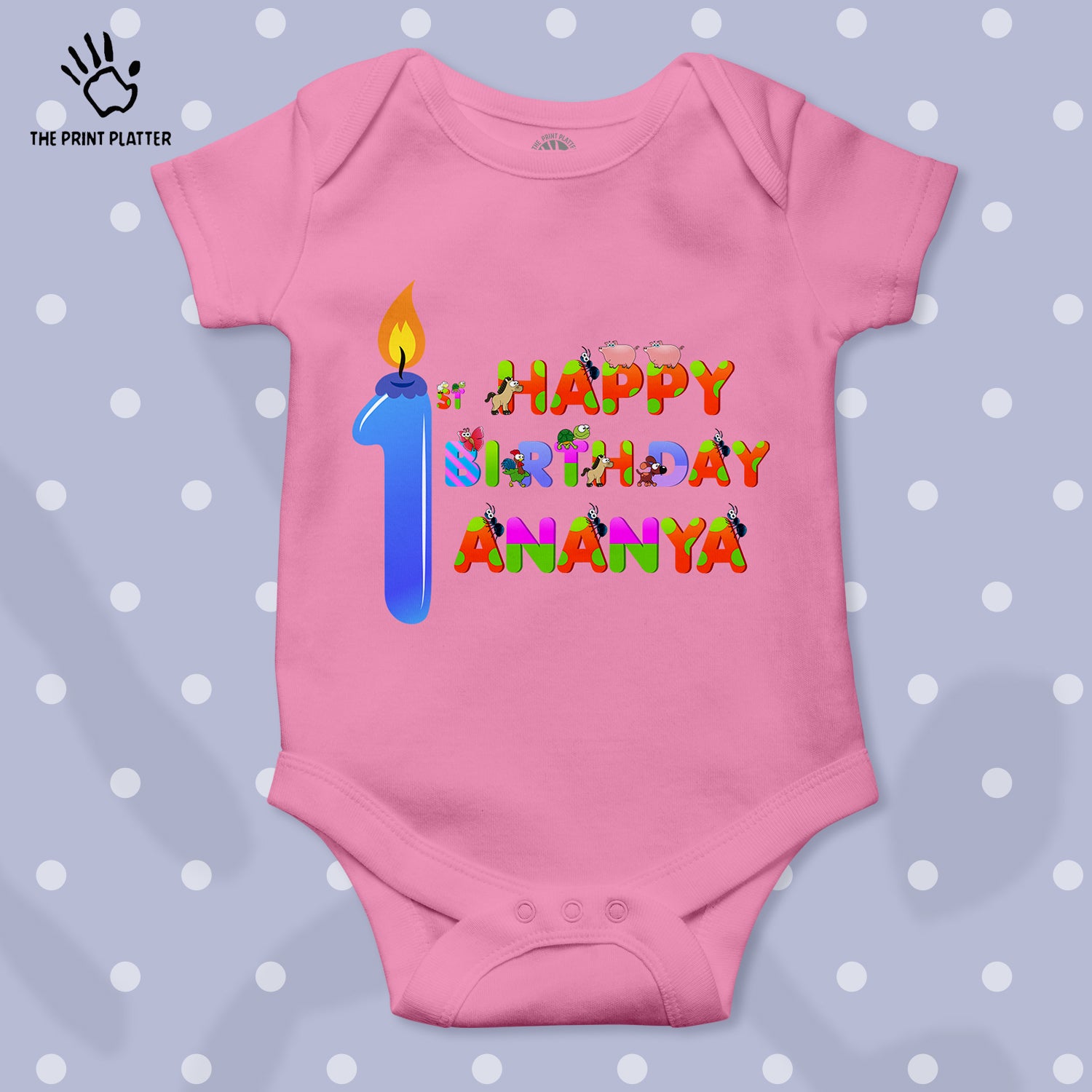 First Birthday Ananya Unisex Half Sleeve Romper