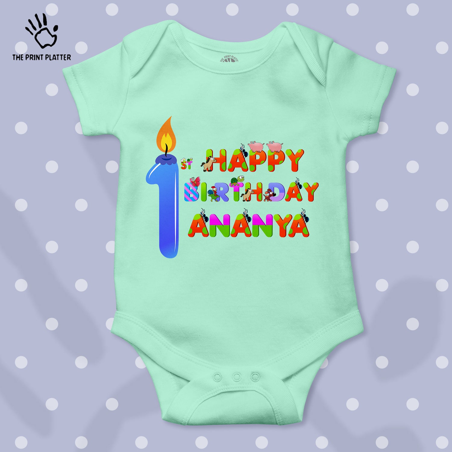 First Birthday Ananya Unisex Half Sleeve Romper