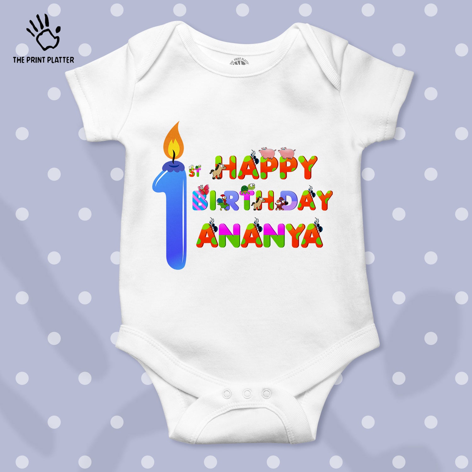 First Birthday Ananya Unisex Half Sleeve Romper